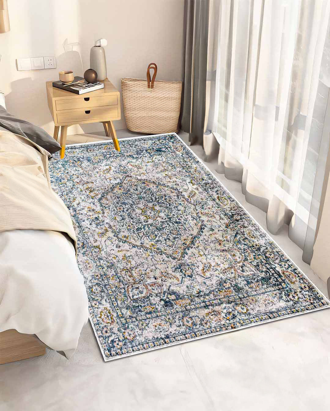 Jasmine classic colorful floral soft and shinny carpet