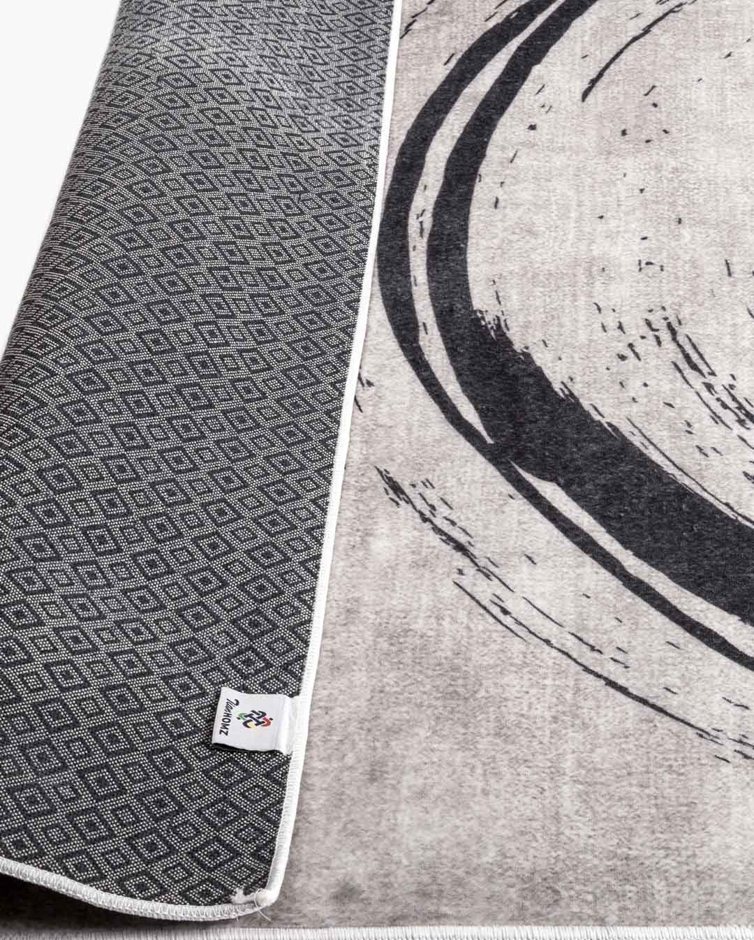 Funky moderner beige weicher Teppich mit Kreismuster