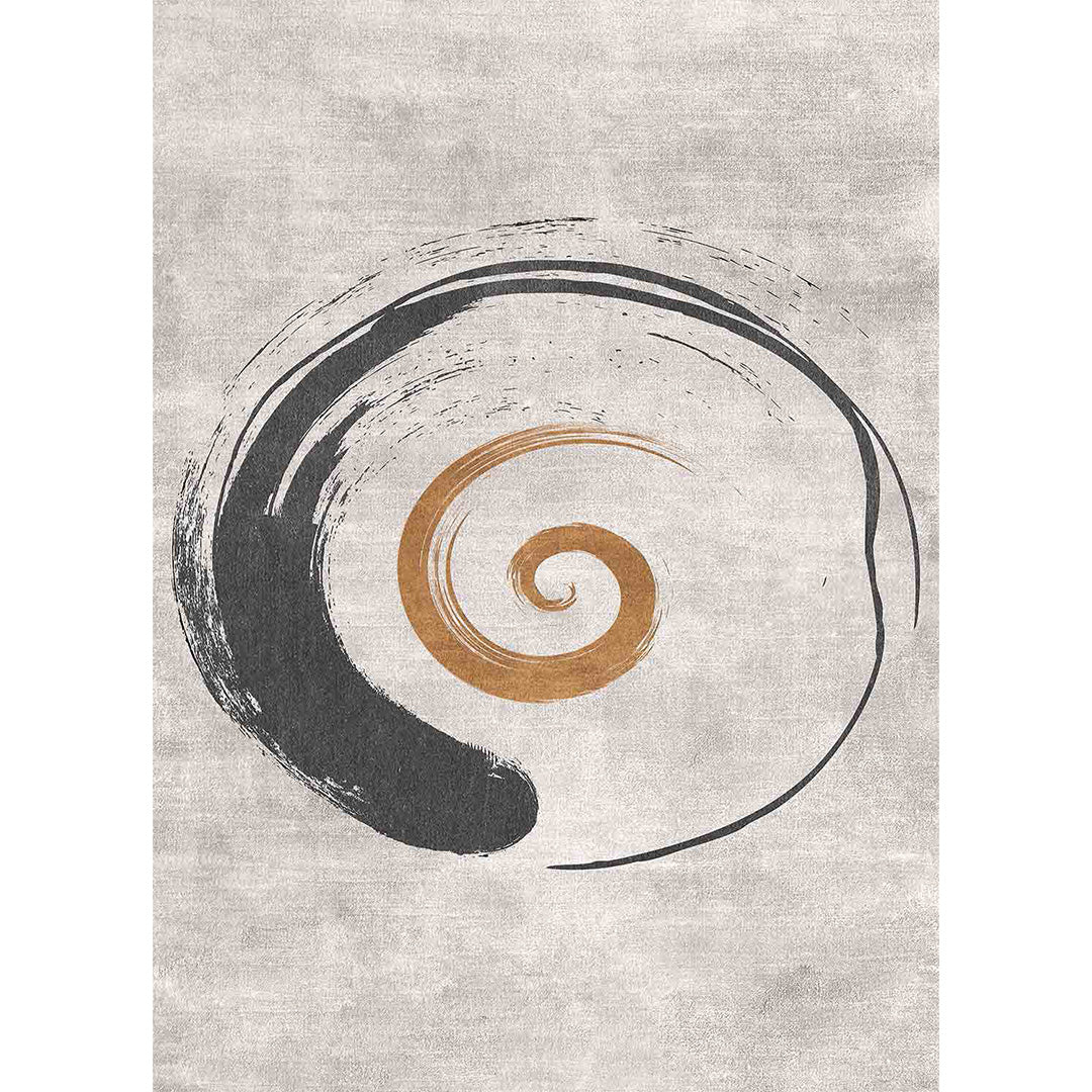 Funky moderner beige weicher Teppich mit Kreismuster