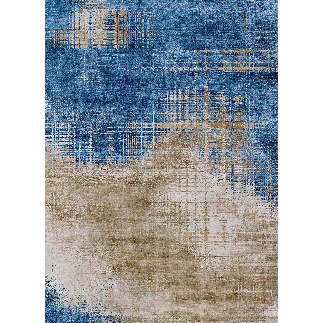 Rana fantastischer blauer und beiger moderner weicher Teppich