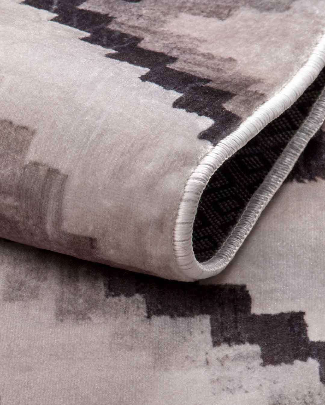 Clara moderner, weicher und glänzender Teppich in Beige und Braun