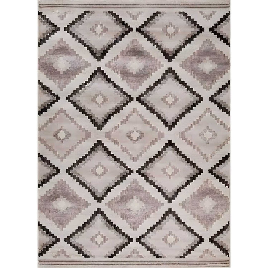 Clara moderner, weicher und glänzender Teppich in Beige und Braun