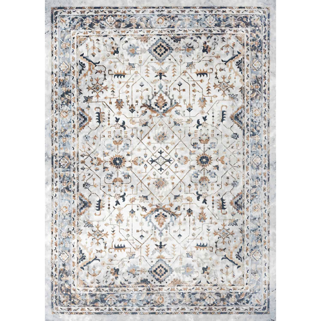 Weicher und glänzender Vintage-Teppich „Natasha“ in Grau