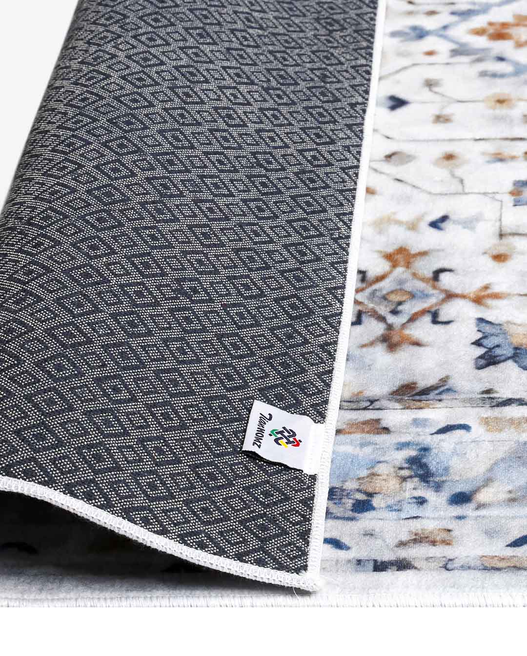 Weicher und glänzender Vintage-Teppich „Natasha“ in Grau
