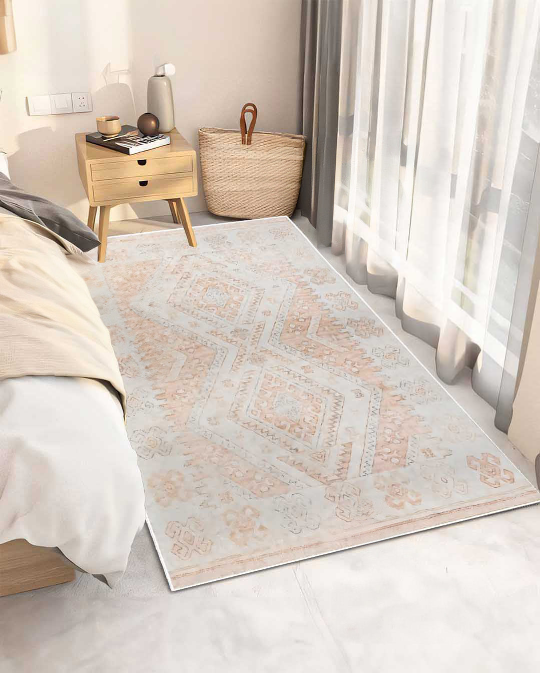 Shatsy Vintage hellorange weicher und glänzender Teppich