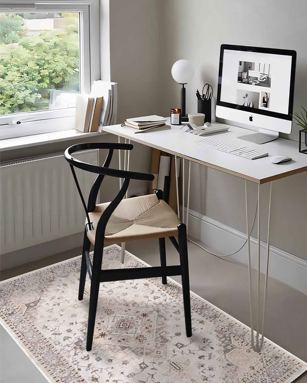 Weicher und glänzender Teppich Logy Vintage in Beige und Braun