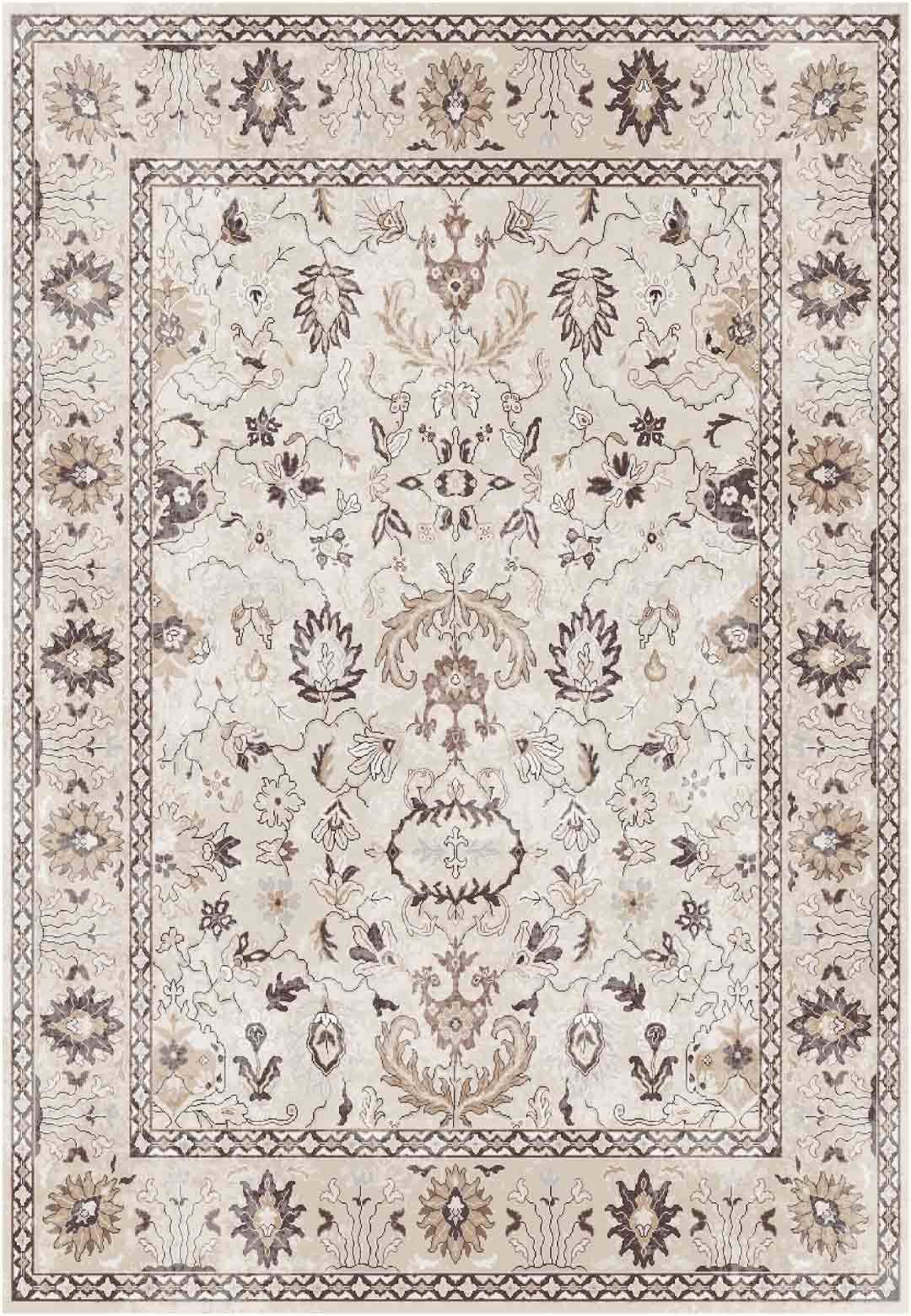 Yara schlichter, moderner, weicher und glänzender Teppich in Beige