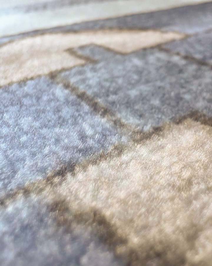 Kilim Teppich Beige Blau – Ethno Muster im Boho-Stil für Wohnzimmer