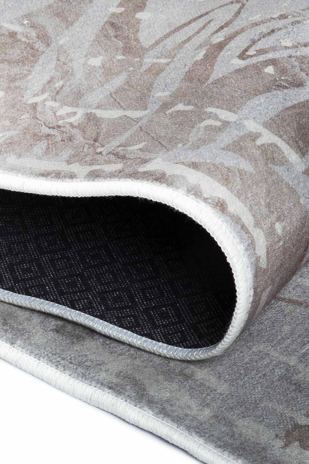 Teppich mit Blumenmuster Grau Beige – Moderner Blütenteppich für Wohnzimmer & Schlafzimmer