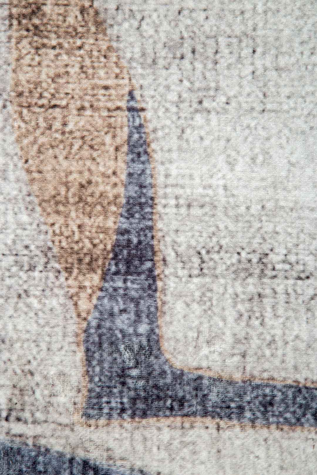 Moderner Teppich mit Blättermotiv Grau Blau – Naturdesign für Wohnzimmer & Flur