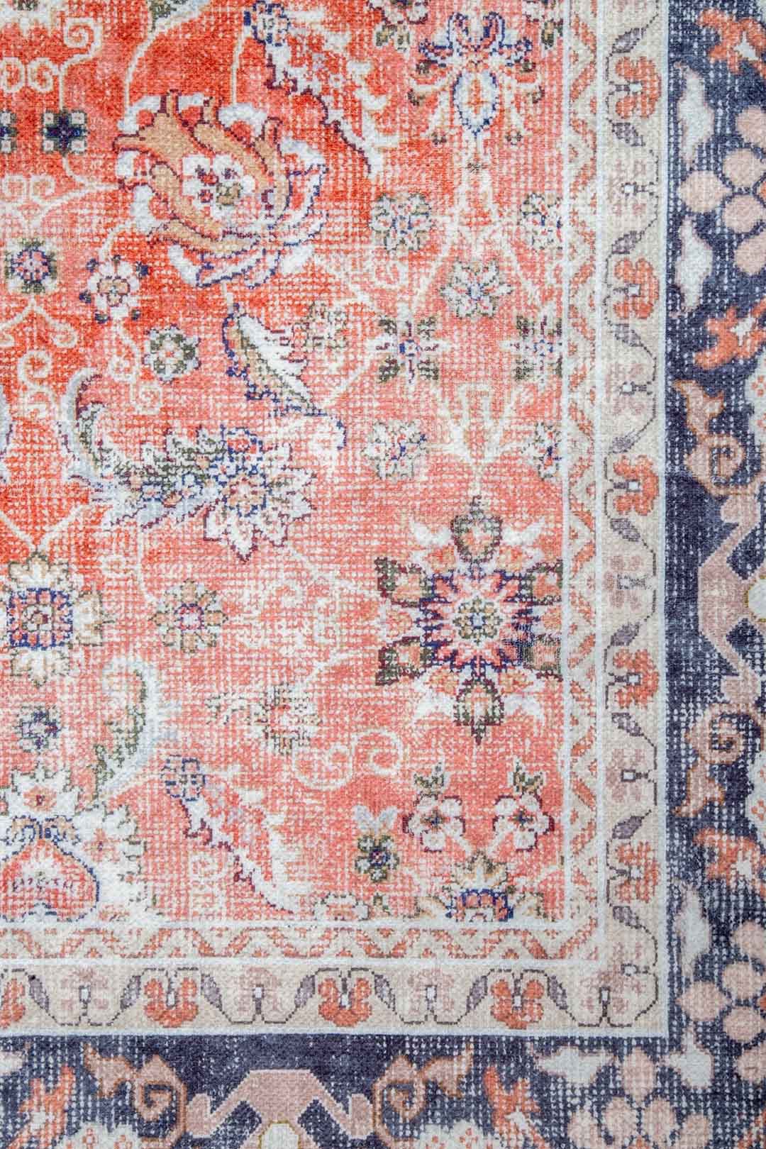 Orientteppich Klassisch Rot Blau – Persischer Vintage-Stil für Wohnzimmer
