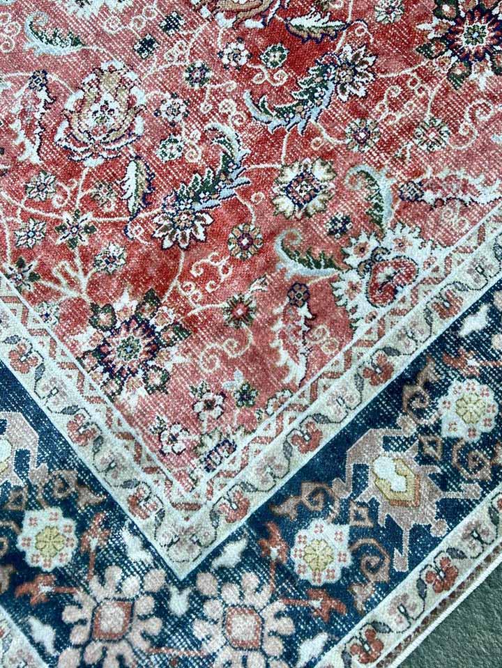 Orientteppich Klassisch Rot Blau – Persischer Vintage-Stil für Wohnzimmer