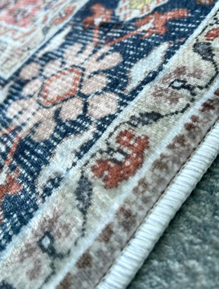 Orientteppich Klassisch Rot Blau – Persischer Vintage-Stil für Wohnzimmer