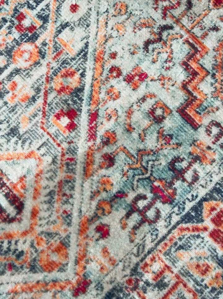 Vintage Orientteppich Mehrfarbig – Klassisches Medaillonmuster im Boho-Stil