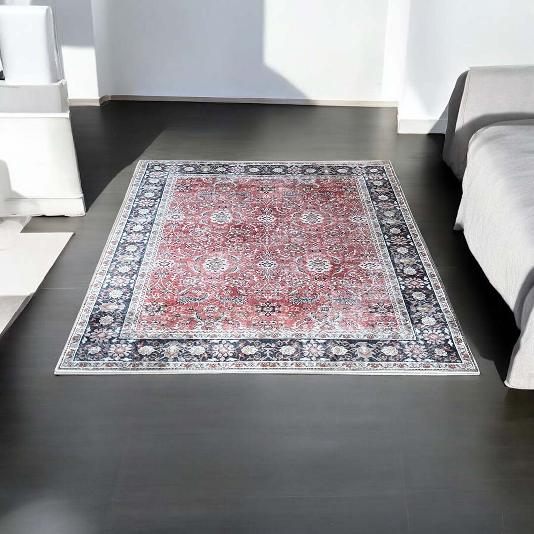 Orientteppich Klassisch Rot Blau – Persischer Vintage-Stil für Wohnzimmer