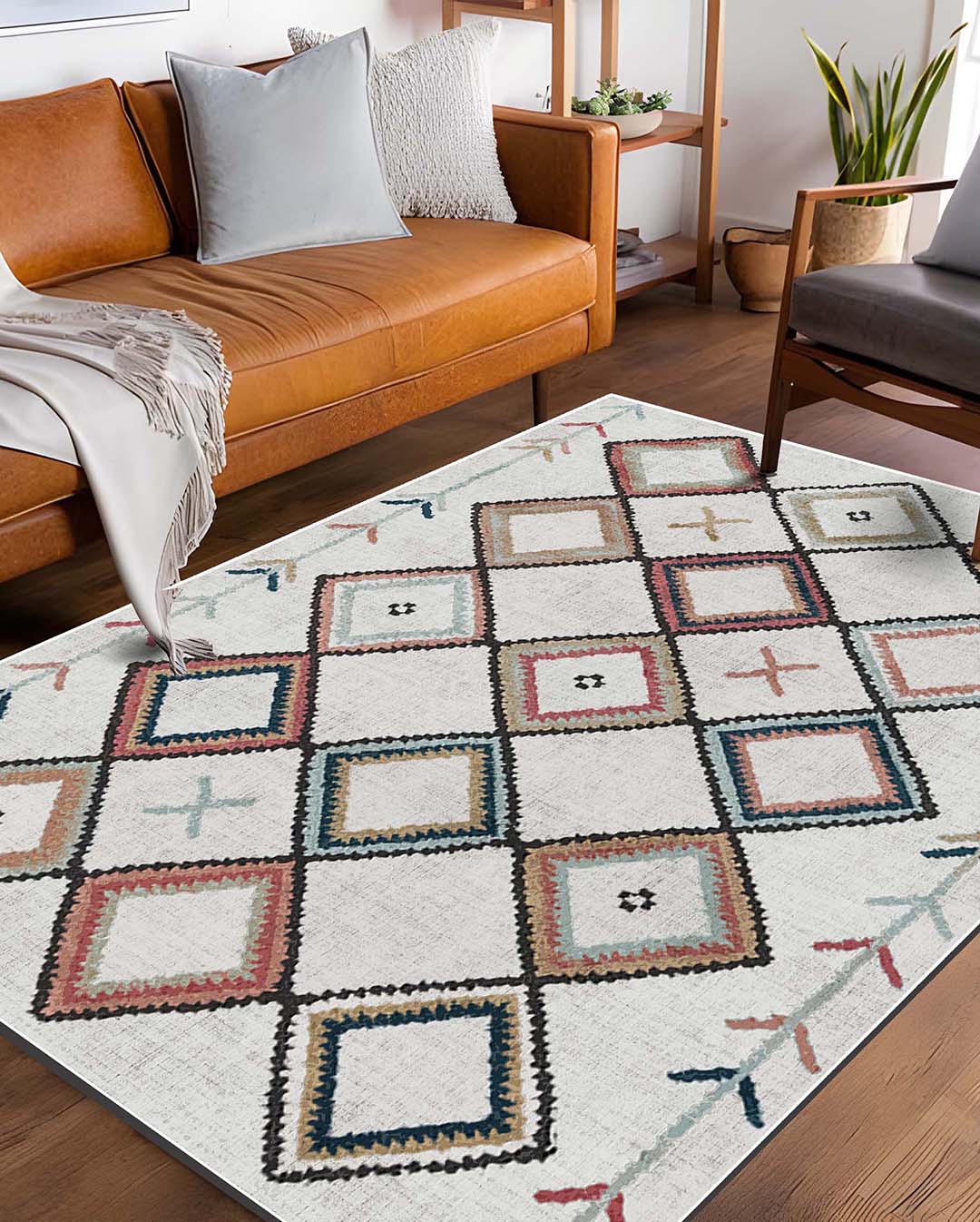 Sherry modern white colorful soft and shinny carpet