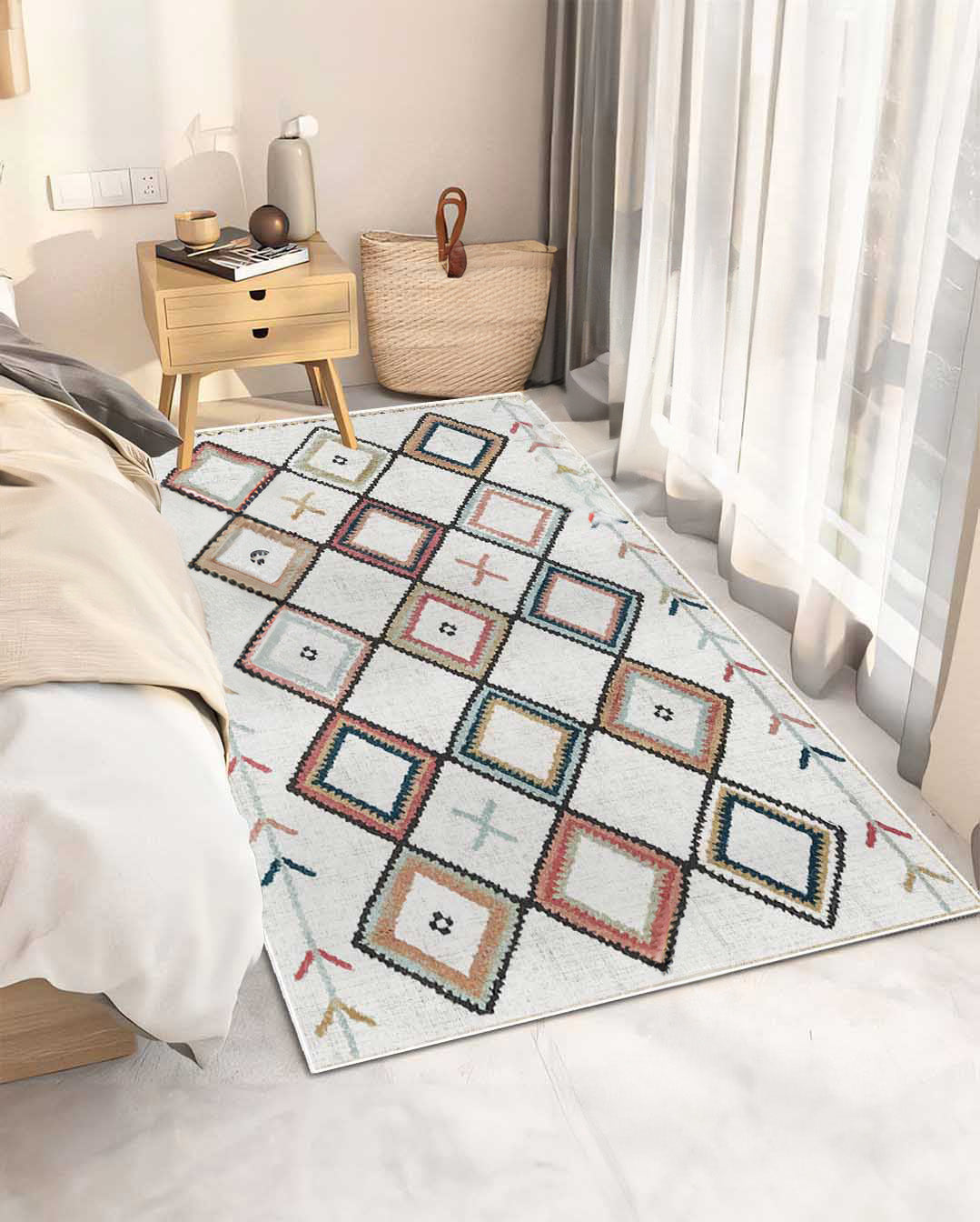Sherry modern white colorful soft and shinny carpet