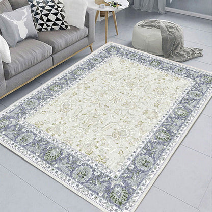 Camela Vintage grauer Rahmen bunter weicher Teppich 