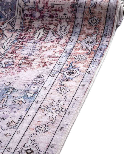 Hend vintage sötétvörös puha és fényes szőnyeg 