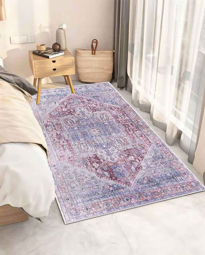 Hend vintage sötétvörös puha és fényes szőnyeg 