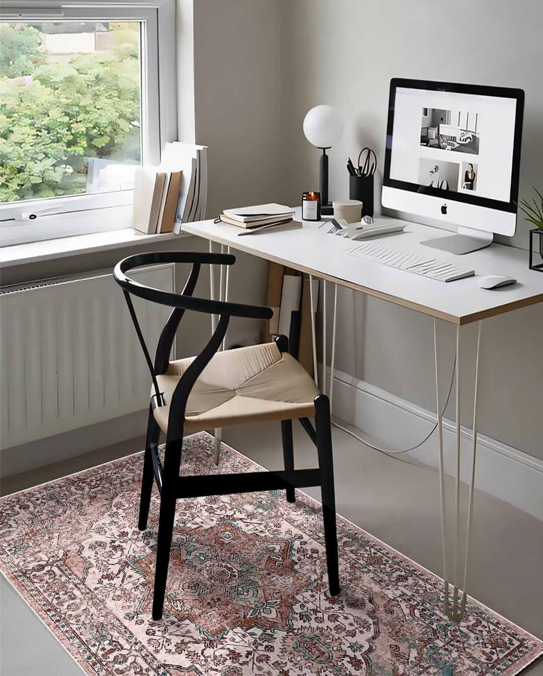 Weicher und glänzender Perserteppich Soha im Vintage-Stil 