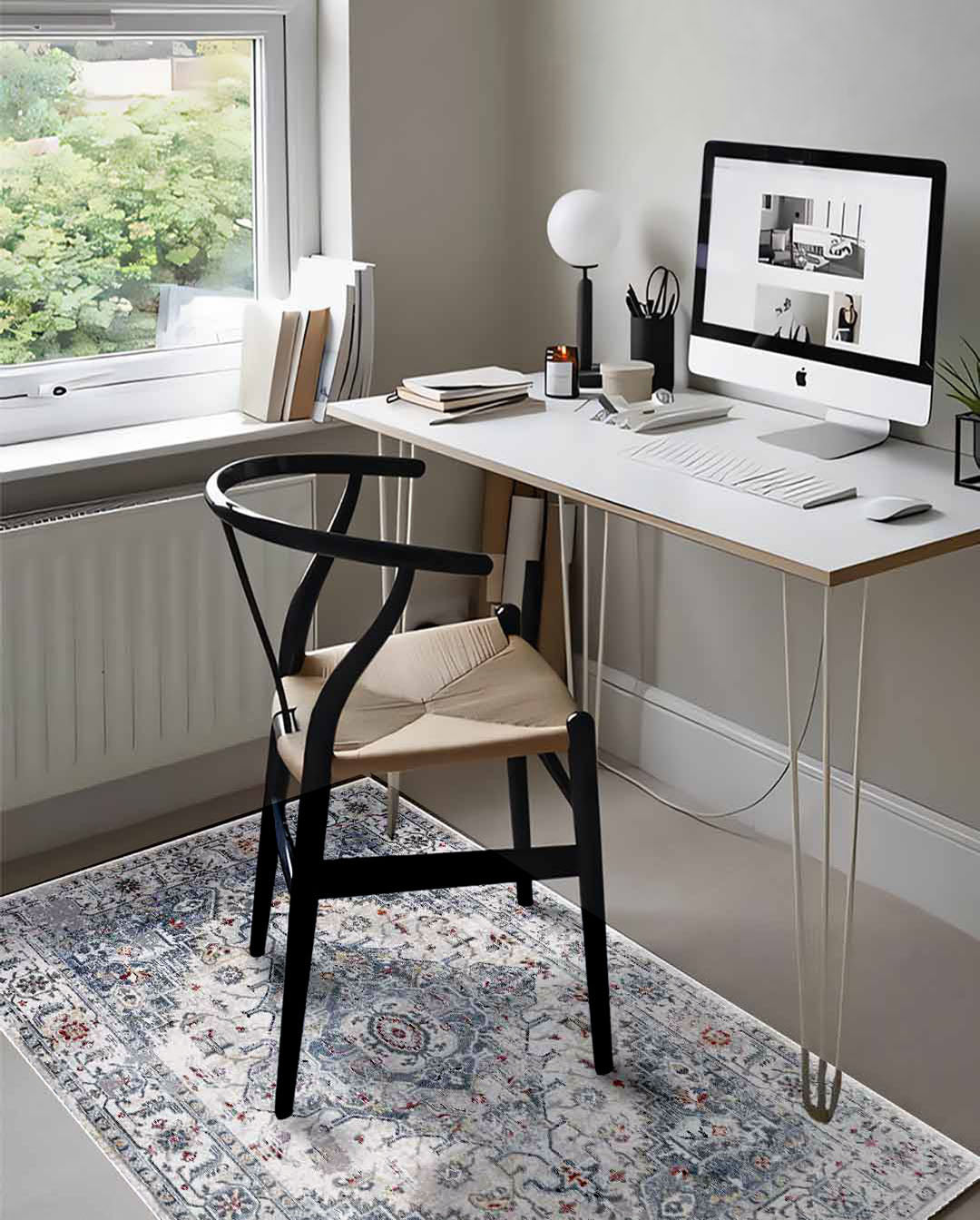 Neuer, weicher und glänzender Vintage-Teppich in Beige von Walaa 
