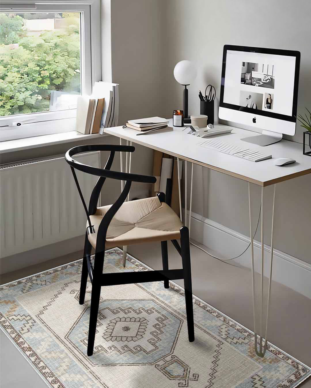 Grüner, farbenfroher, weicher und glänzender Vintage-Teppich 