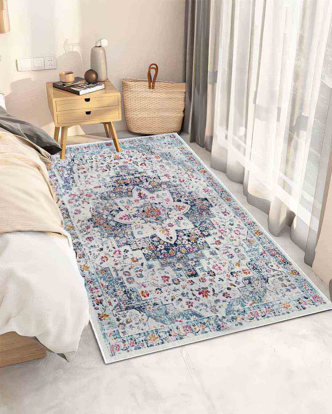 Ema Vintage bunter weicher und glänzender Teppich 