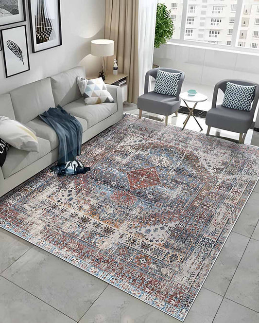 yusra vintage colorful soft and shinny carpet