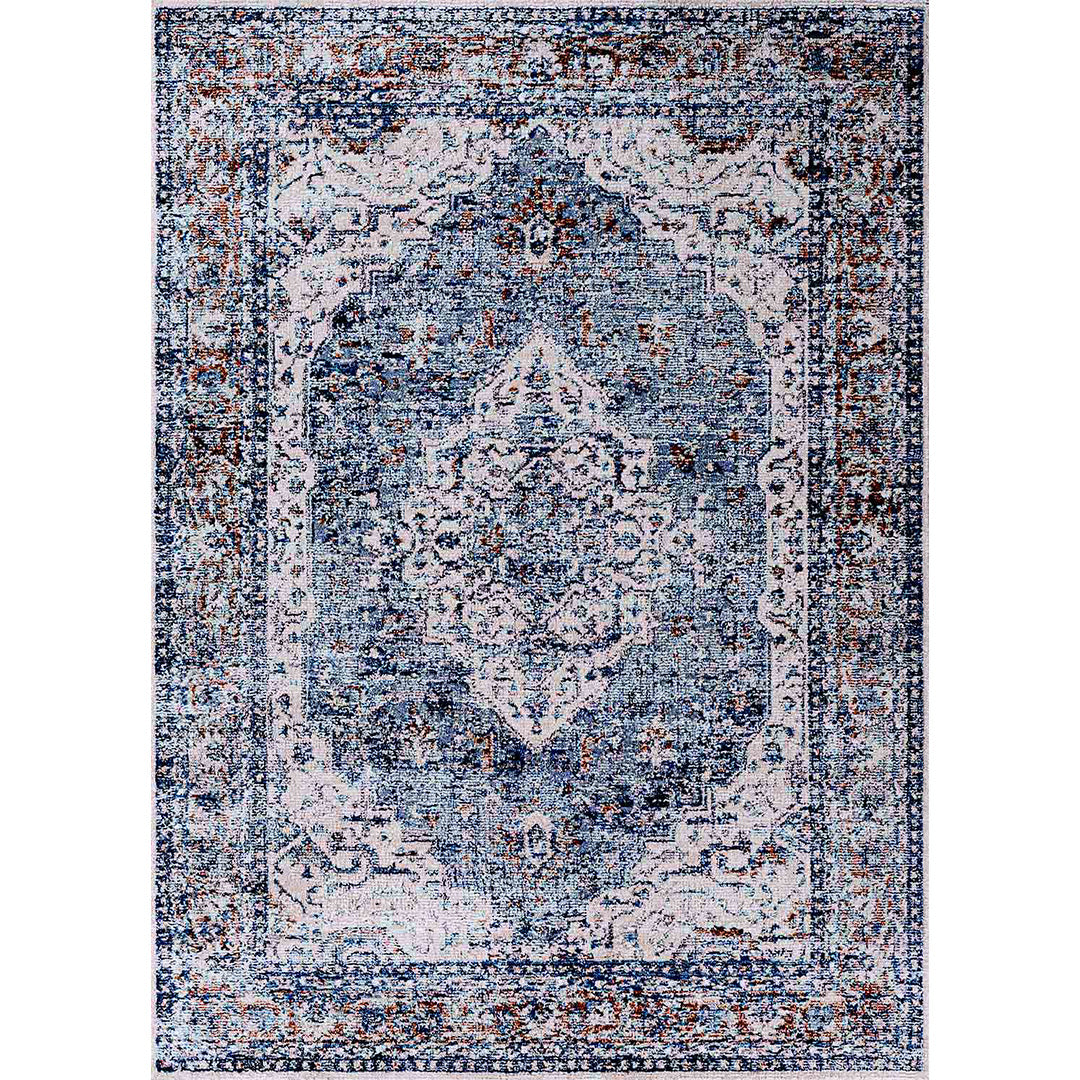 Laila vintage színes kék és fényes szőnyeg 