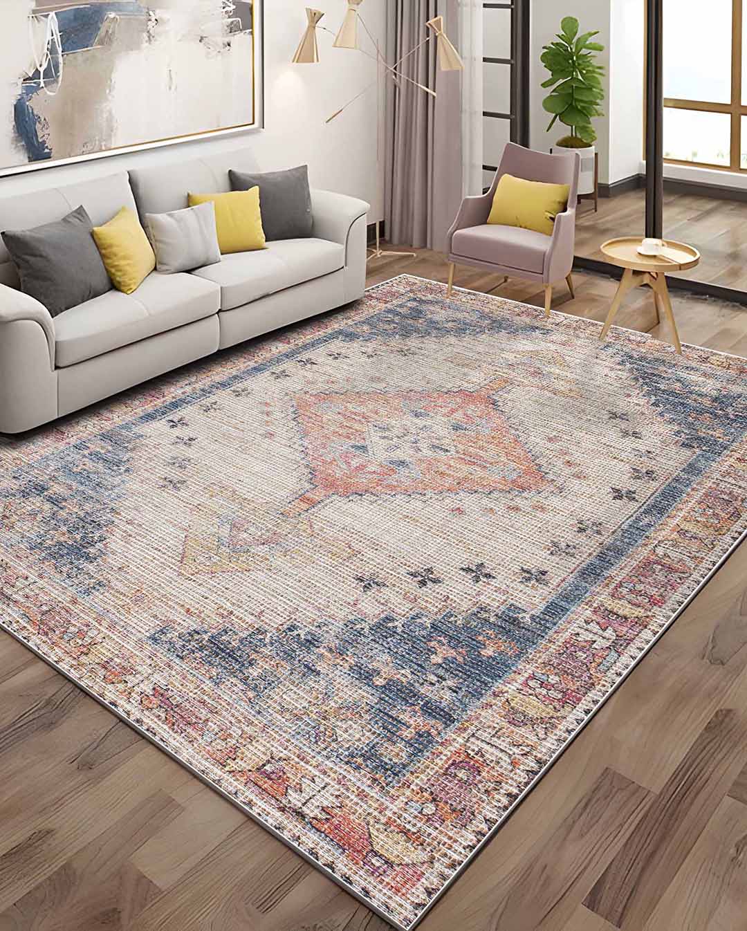 Lucy Vintage bunter weicher und glänzender Teppich 