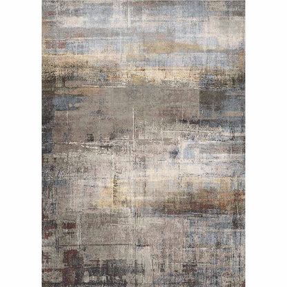 Moderner Teppich Grau Blau Braun – Abstraktes Design mit Struktur-Effekt