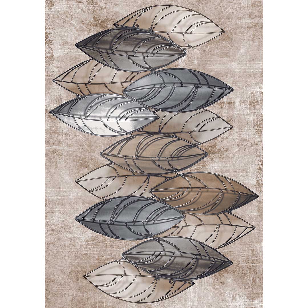 Metallic Leaf Harmony – Modern Decorative Rug