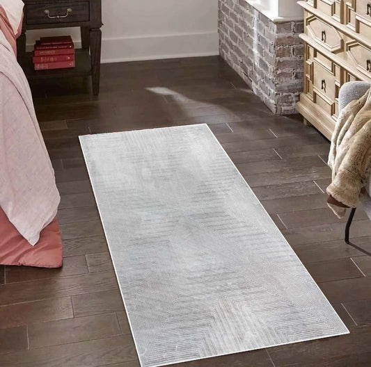 Yara schlichter, moderner, weicher und glänzender Teppich in Beige 