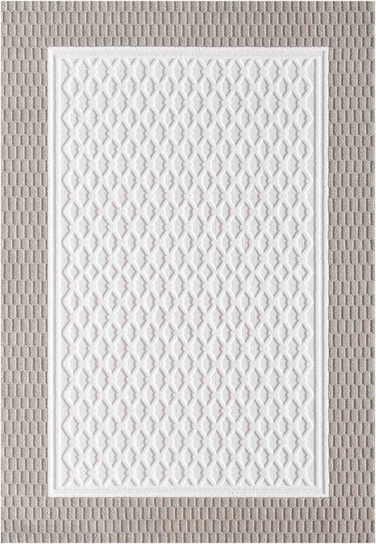 Yara schlichter, moderner, weicher und glänzender Teppich in Beige 