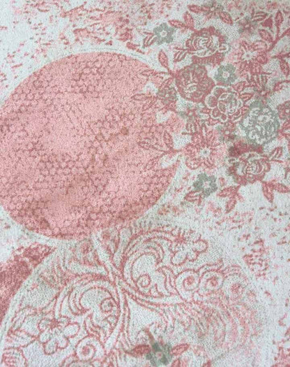 Rosa Teppich mit Ornamenten und Kreisen – Verspieltes Design für Wohnzimmer & Kinderzimmer