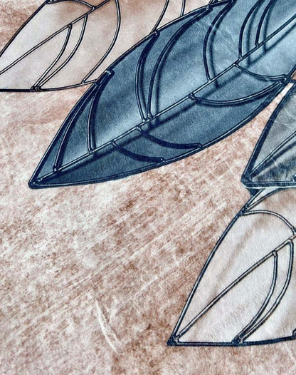 Metallic Leaf Harmony – Modern Decorative Rug