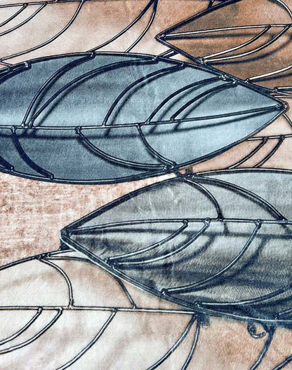 Metallic Leaf Harmony – Modern Decorative Rug