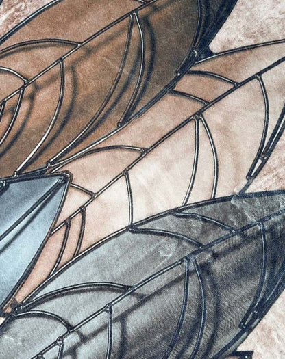 Metallic Leaf Harmony – Modern Decorative Rug