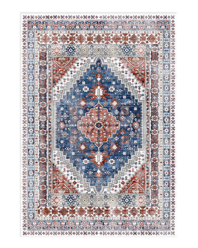 Krém-kék vintage keleti mintás szőnyeg – 200×300 cm
