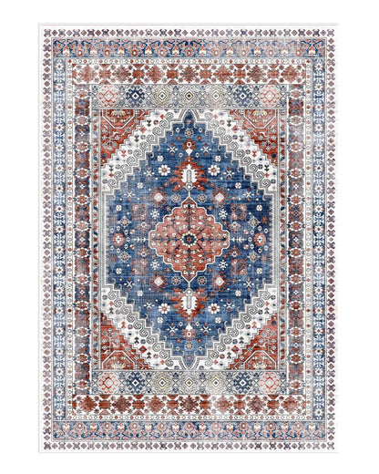Krém-kék vintage keleti mintás szőnyeg – 200×300 cm