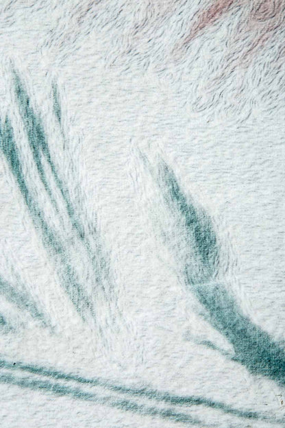 Teppich mit Federmuster Rosa Mint Beige 
