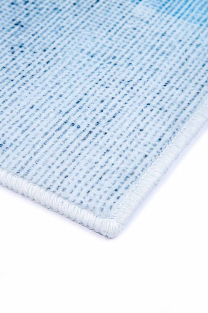 Moderner Teppich Abstraktes Design Blau Grau – Künstlerischer Wohnzimmerteppich