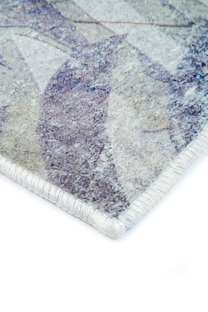 Moderner Teppich mit Blättermuster – Beige Grau Wohnzimmer Teppich