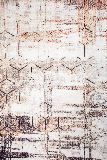 Moderner Teppich Beige Braun – Geometrisches Muster im Urban Style