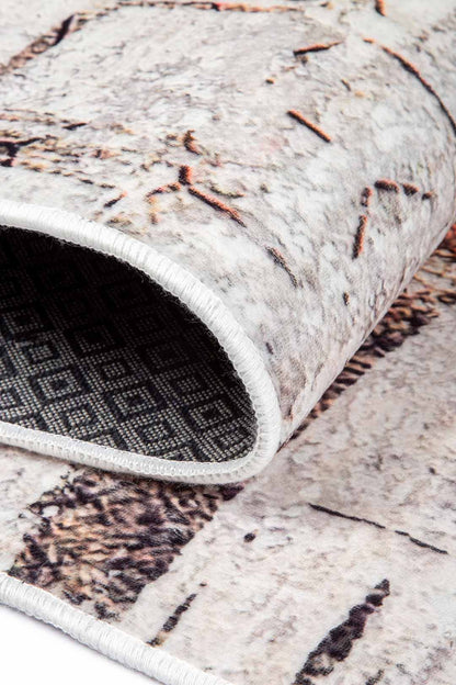 Moderner Teppich Beige Braun – Geometrisches Muster im Urban Style