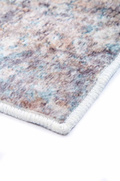 Teppich mit Blättermotiv Grau Blau – Naturdesign für Wohnzimmer & Schlafzimmer