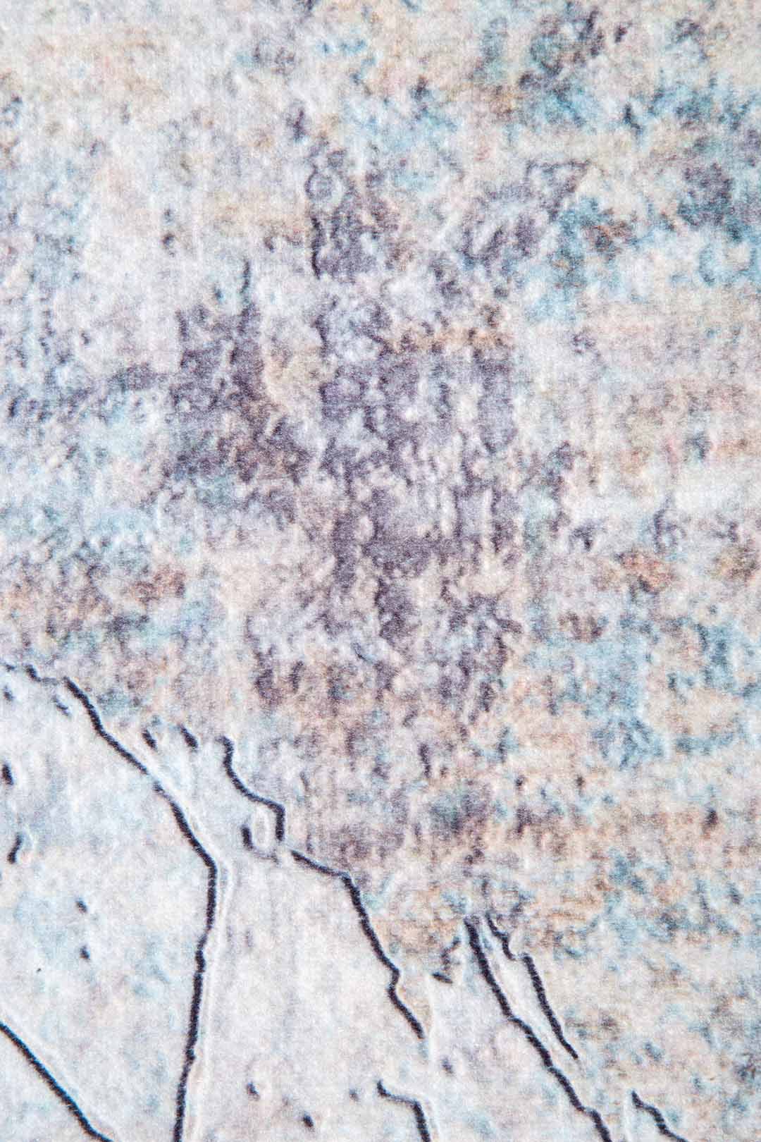 Teppich mit Blättermotiv Grau Blau – Naturdesign für Wohnzimmer & Schlafzimmer
