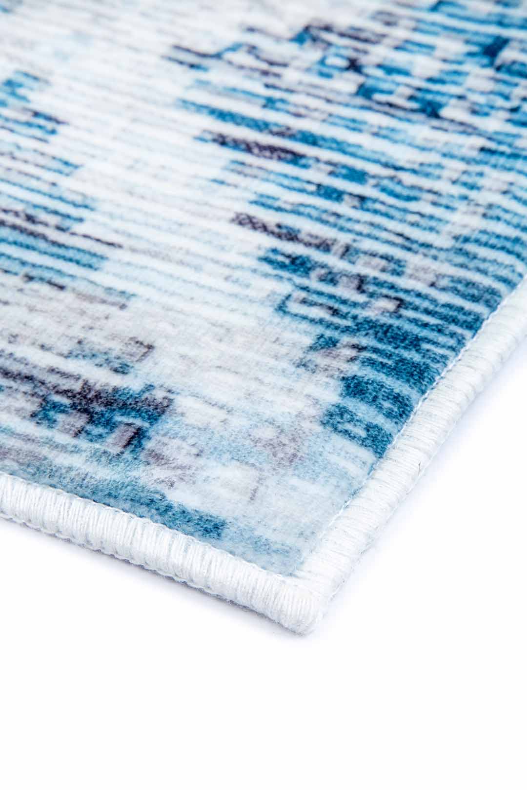 Moderner Wohnzimmer Teppich Grau Blau – Geometrisches Design im Used-Look