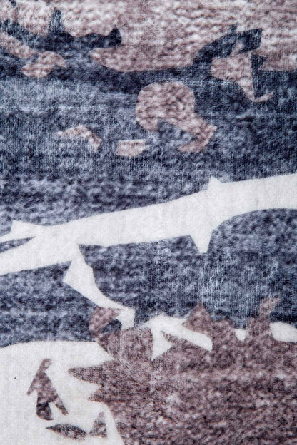 Moderner Teppich Wellenmuster Beige Blau – Abstraktes Design für Wohnzimmer